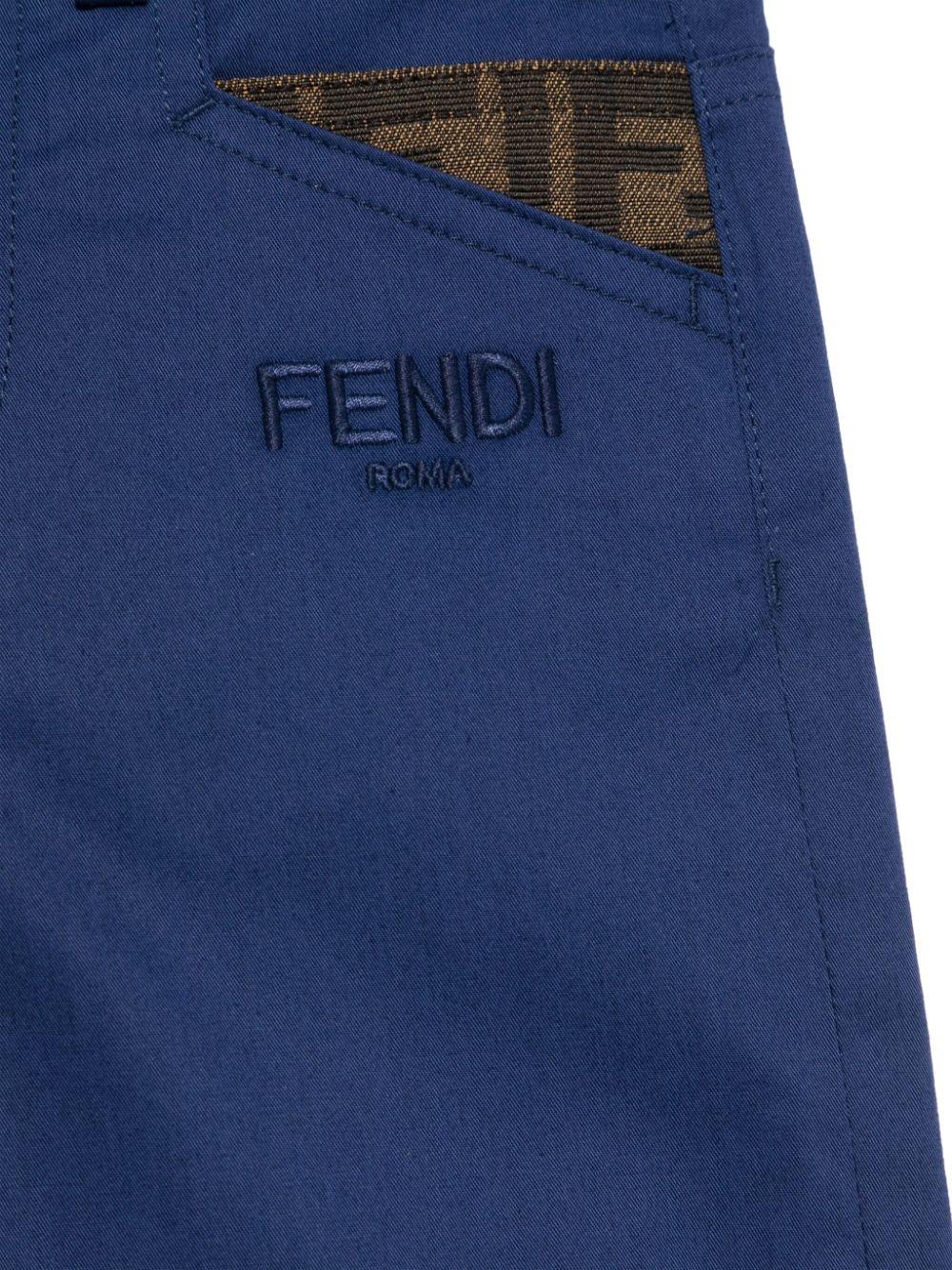 Pantaloni per bambino Fendi Kids blu con taglio dritto - Image 3
