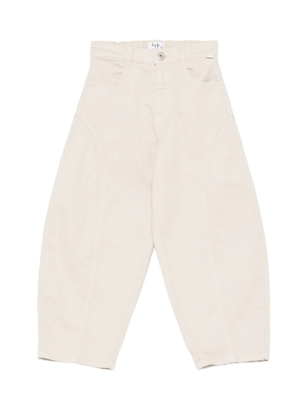 Pantaloni per bambino Il Gufo beige con tasche curve
