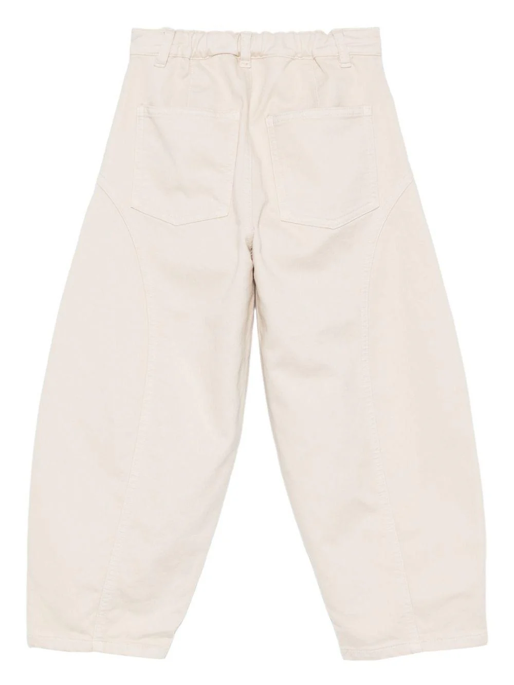Pantaloni per bambino Il Gufo beige con tasche curve - Image 2