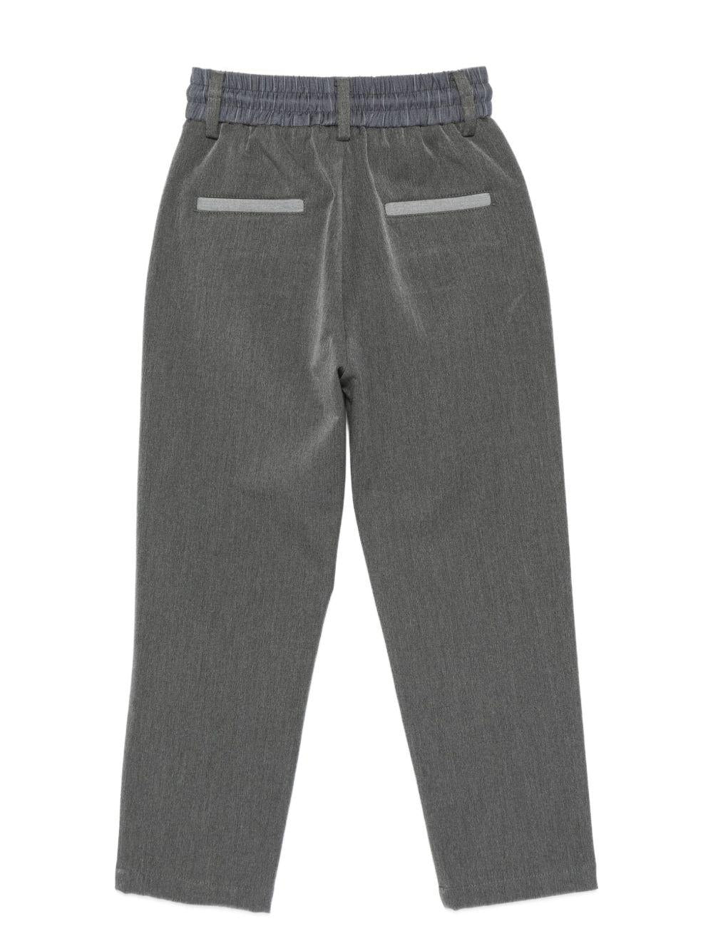 Pantaloni per bambino John Richmond Junior grigio con coulisse in vita - Image 3