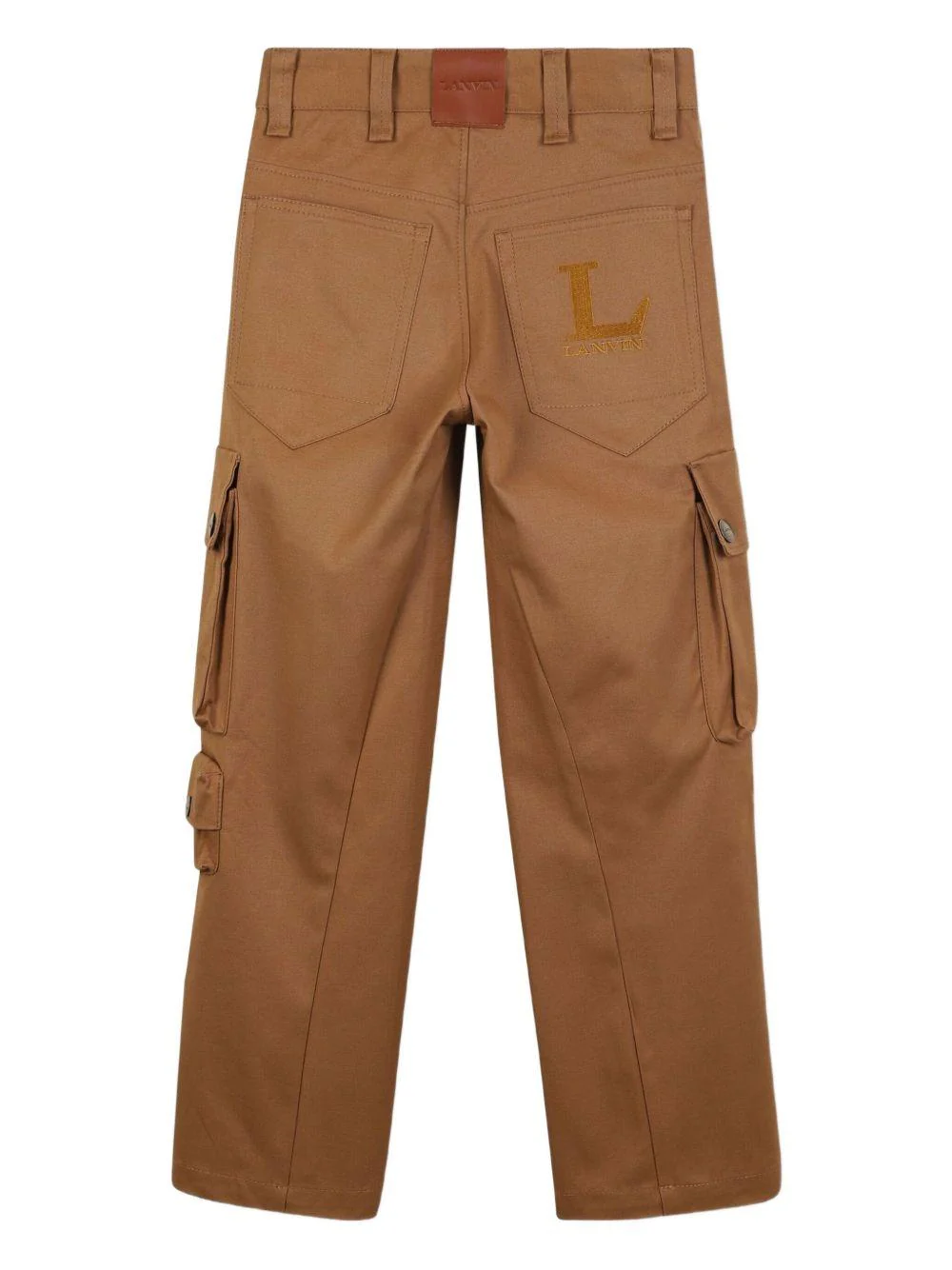 Pantaloni per bambino Lanvin Enfant marrone con tasche cargo laterali - Image 2
