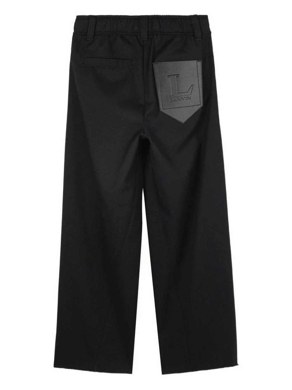 Pantaloni per bambino Lanvin Enfant neri con applicazione posteriore con logo - Image 2
