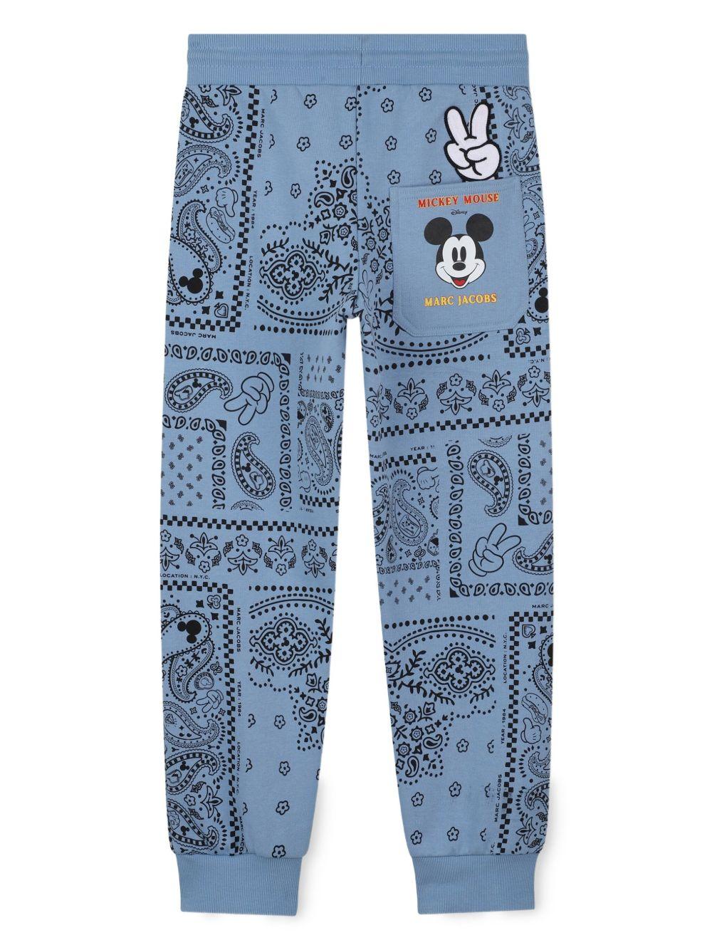 Pantaloni per bambino Marc Jacobs Kids x Disney Mickey Mouse blu con stampa paisley - Image 2