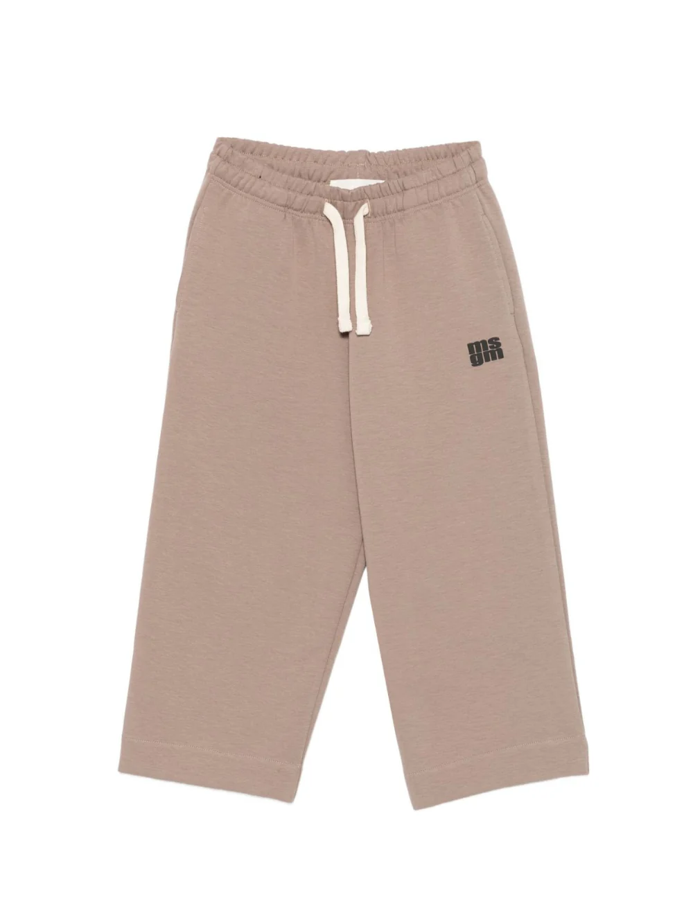 Pantaloni per bambino MSGM Kids beige con stampa logo