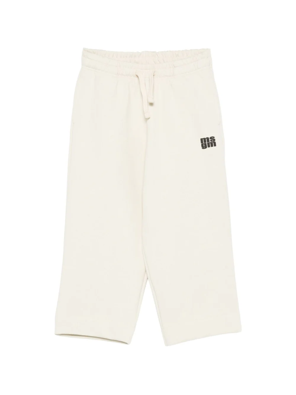 Pantaloni per bambino MSGM Kids bianchi con stampa del logo