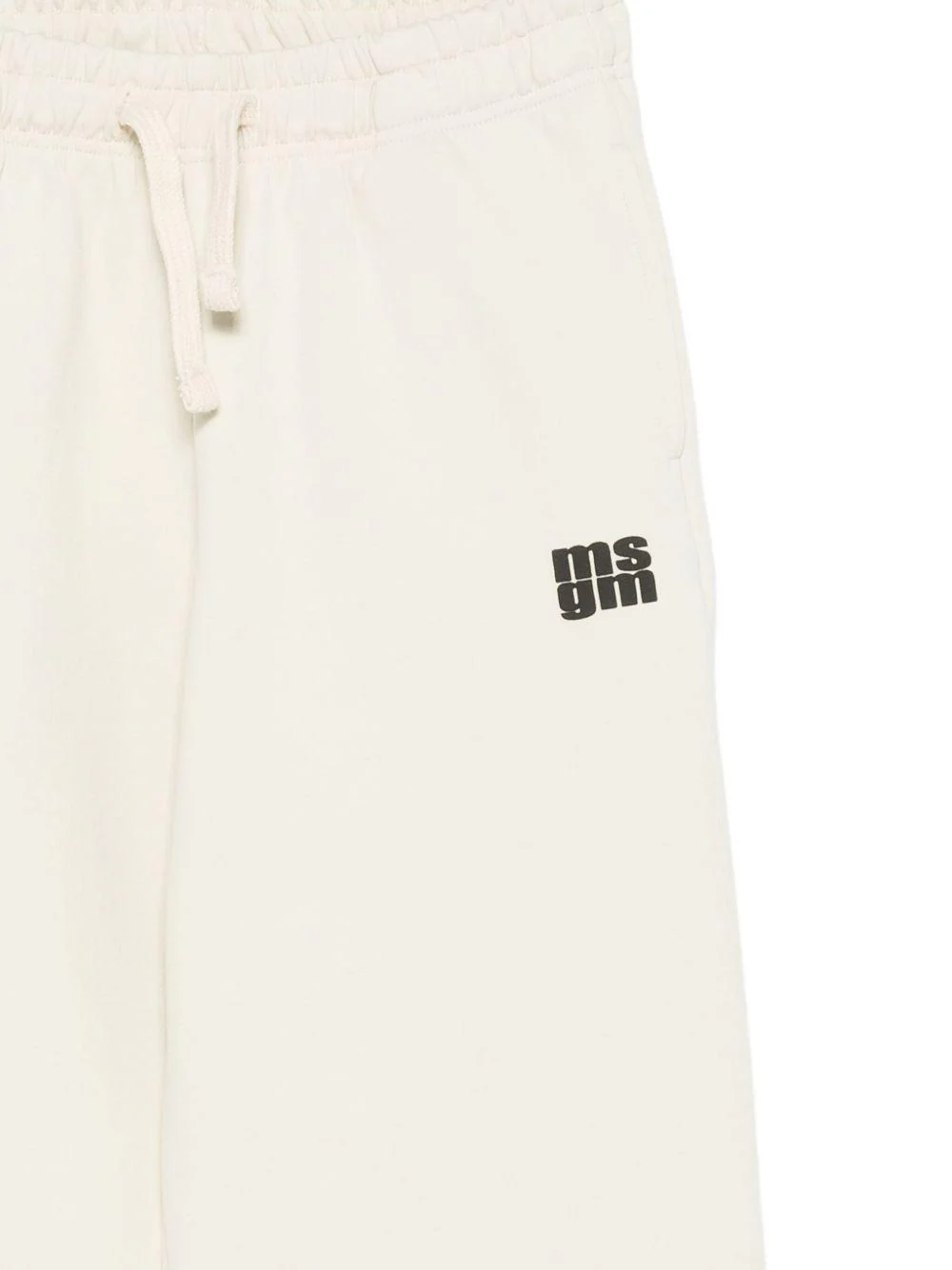 Pantaloni per bambino MSGM Kids bianchi con stampa del logo - Image 2