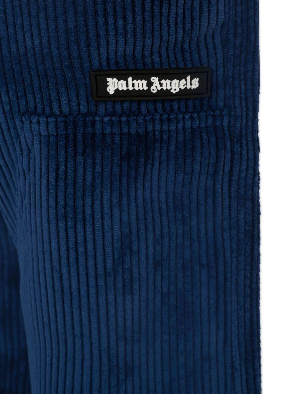 Pantaloni per bambino Palm Angels Kids blu con dettaglio logo - Image 3