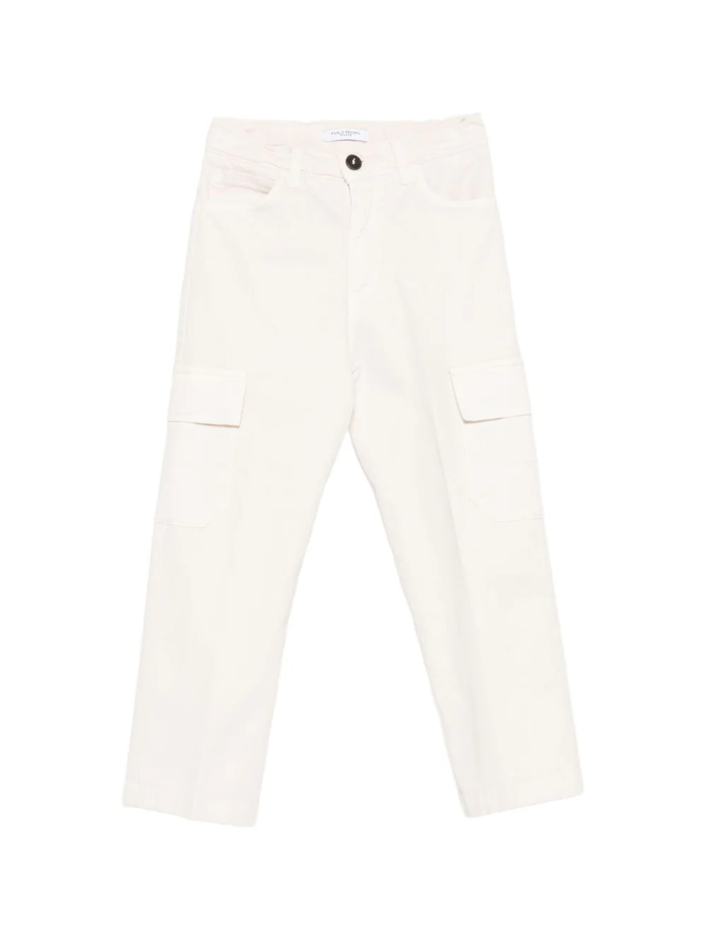 Pantaloni per bambino Paolo Pecora Kids bianco con tasca cargo