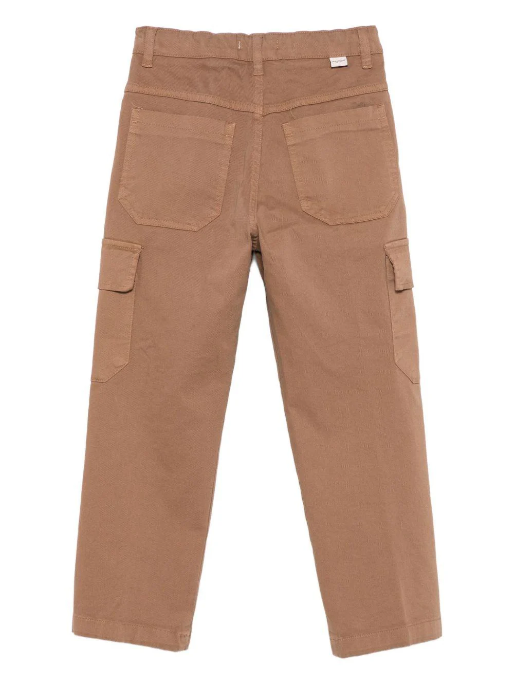 Pantaloni per bambino Paolo Pecora Kids marrone con tasca cargo - Image 2