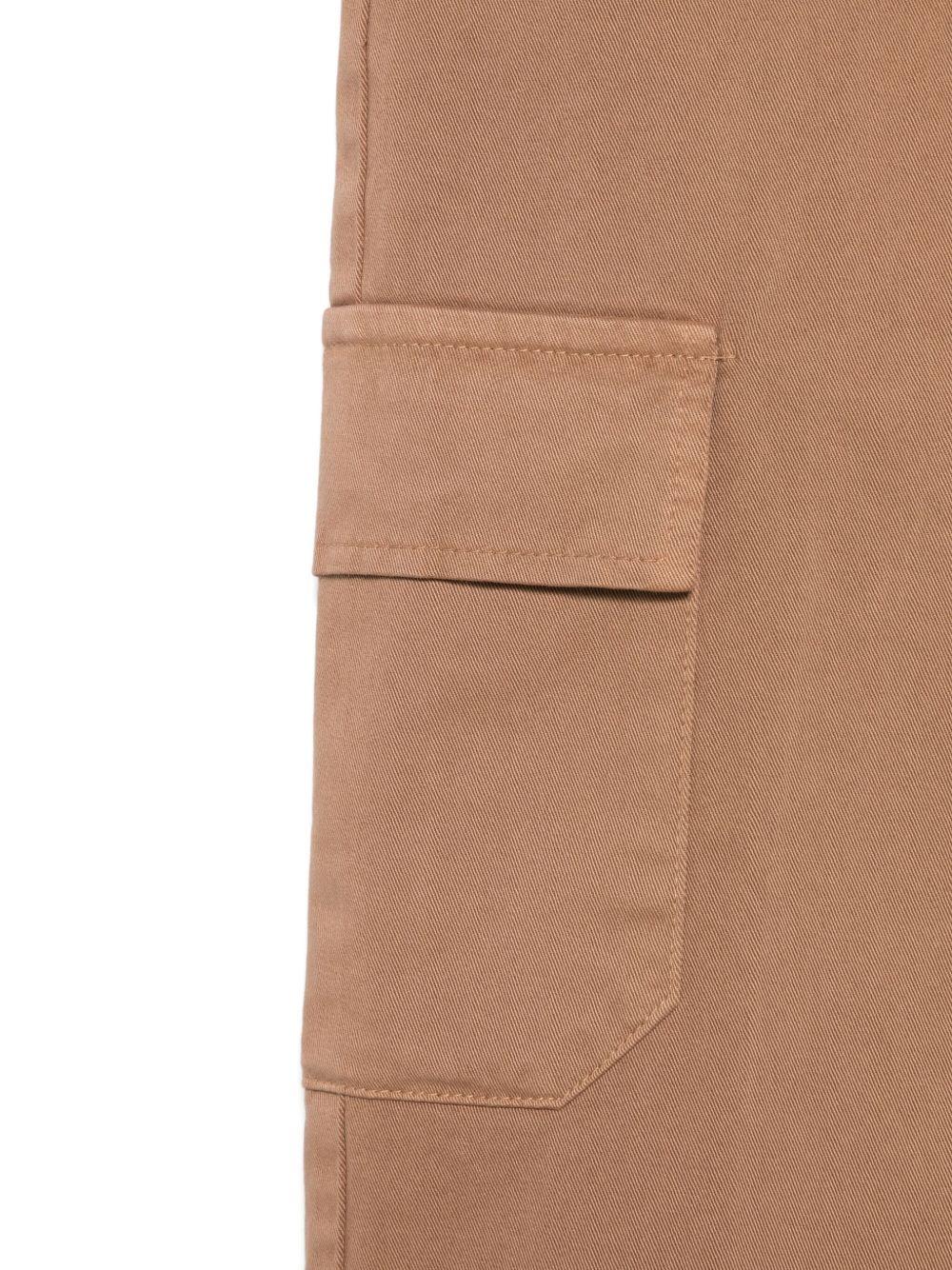 Pantaloni per bambino Paolo Pecora Kids marrone con tasca cargo - Image 3