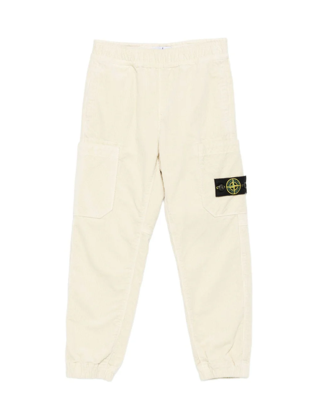 Pantaloni per bambino Stone Island Junior beige in velluto a coste con tasche applicate