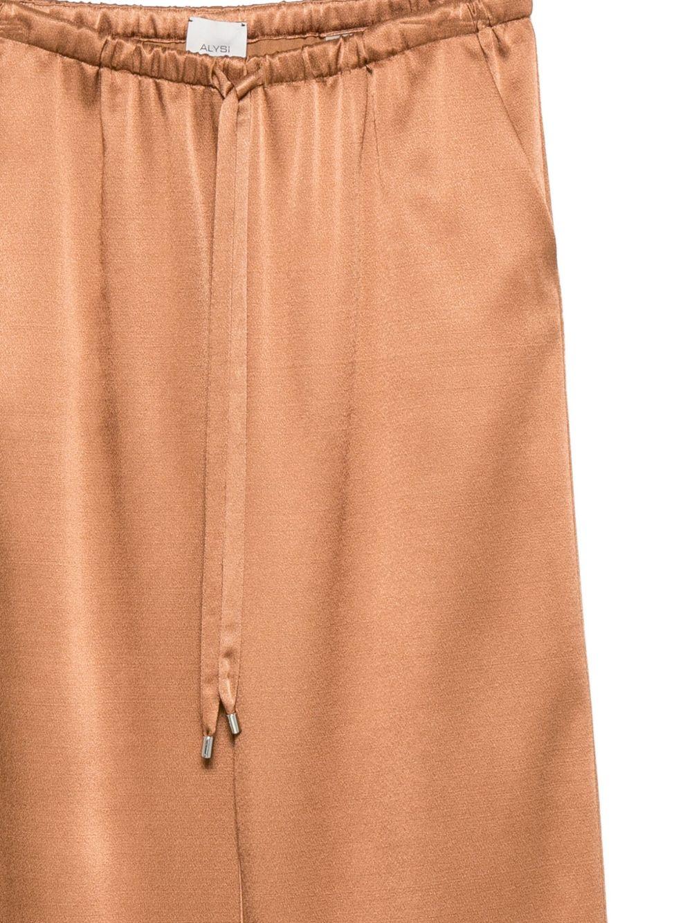 Pantaloni per donna Alysi marroni con coulisse - Image 3