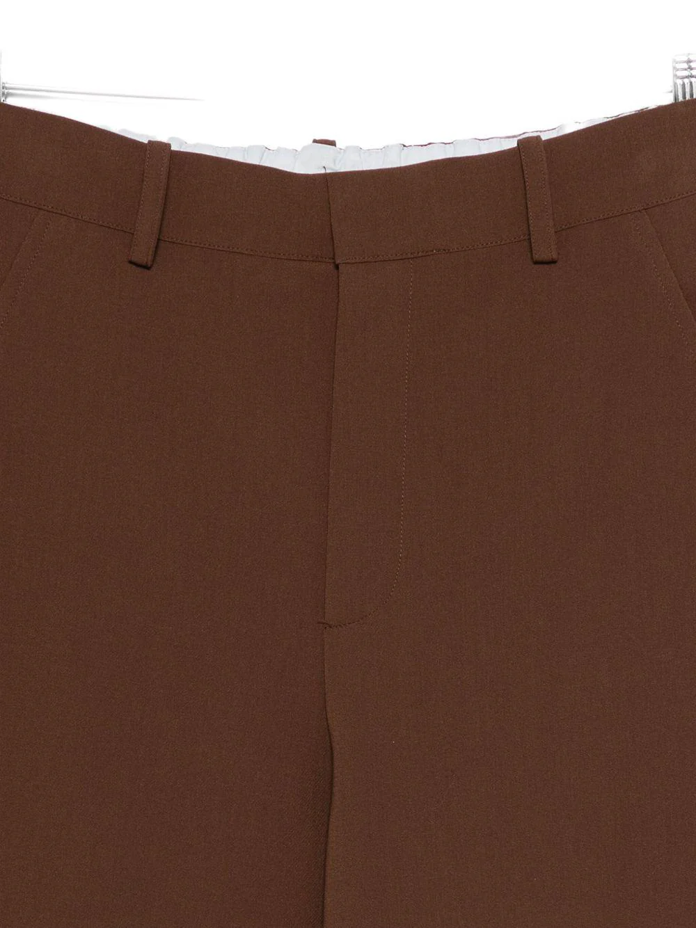 Pantaloni per donna Alysi marroni con tasche posteriori a filetto - Image 2