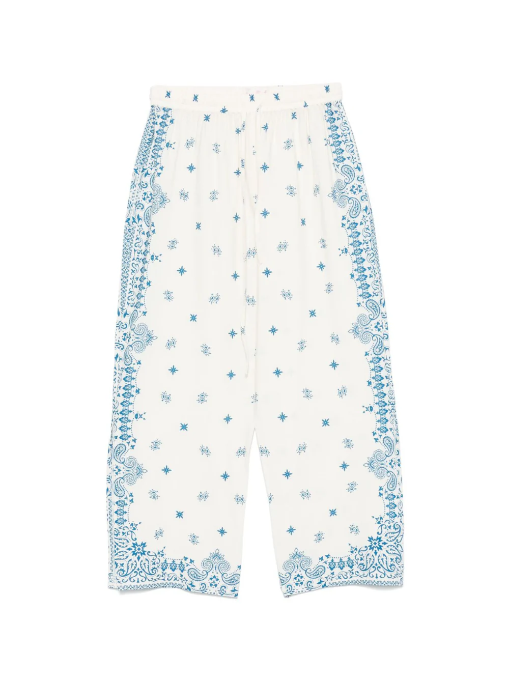 Pantaloni per donna MC2 Saint Barth Ikaria bianco con stampa grafica all-over
