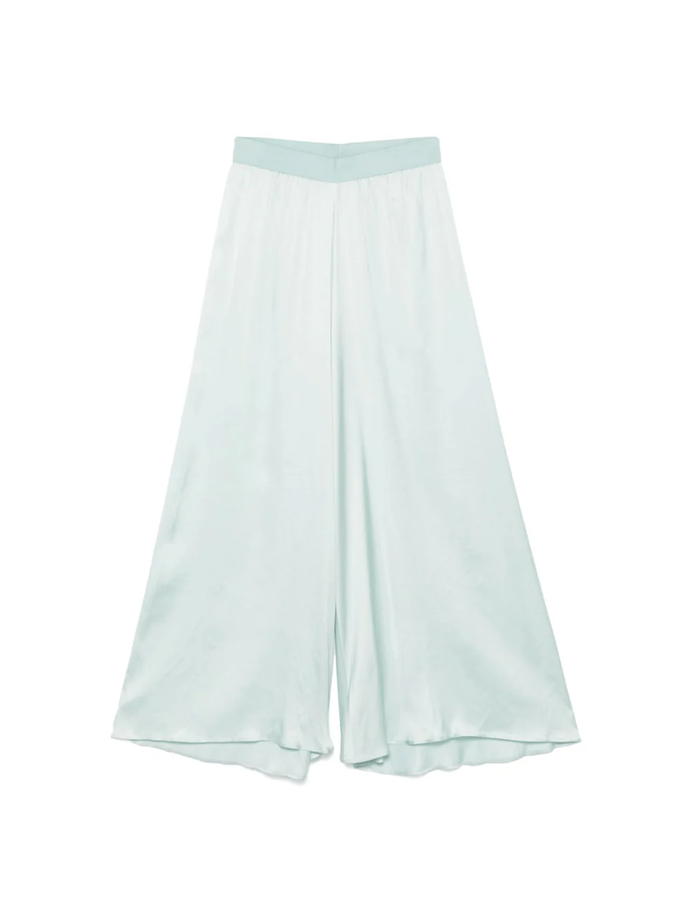 Pantaloni per donna Merci verde acquamarina a gamba ampia con dettagli plissettati