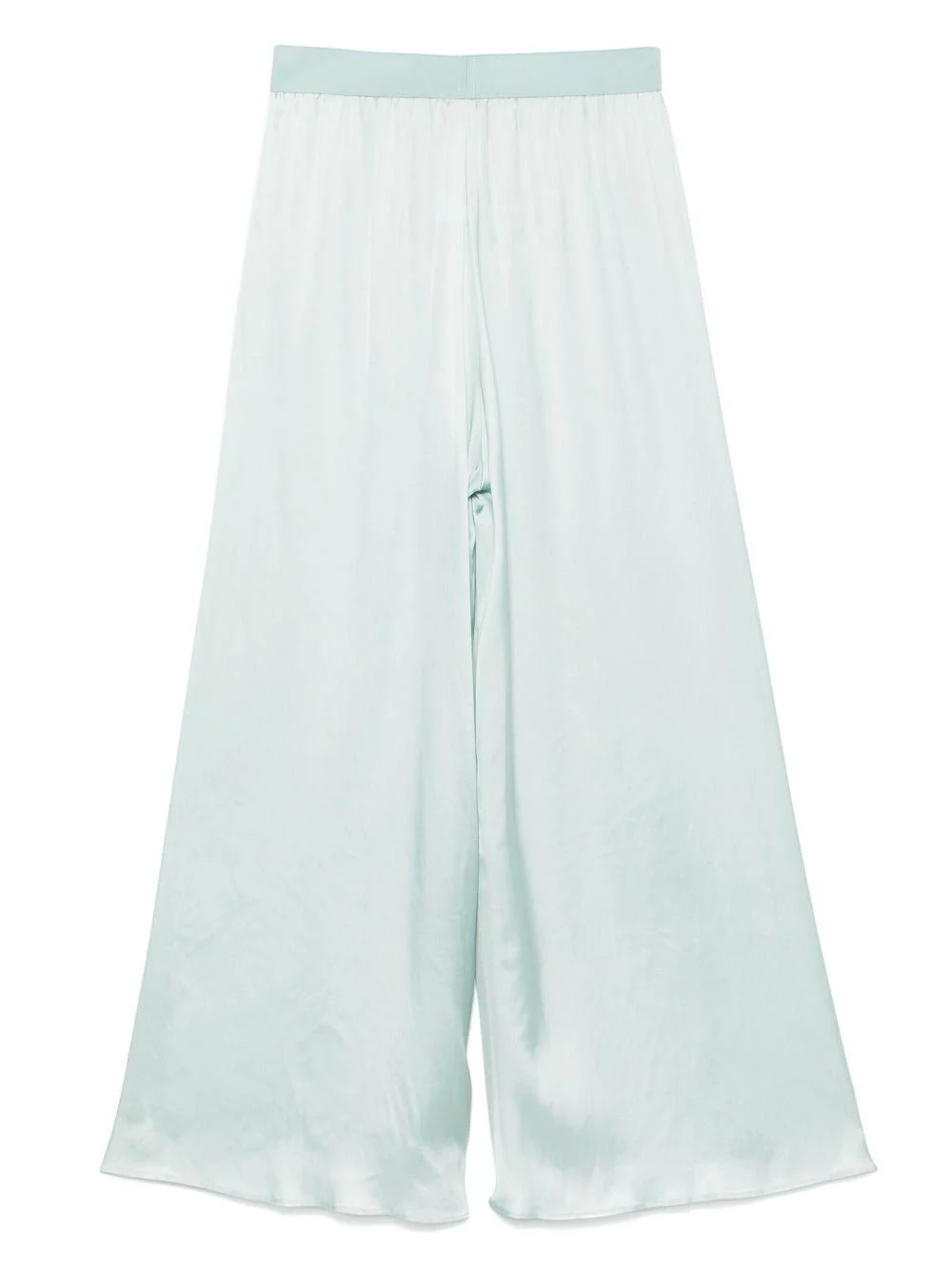 Pantaloni per donna Merci verde acquamarina a gamba ampia con dettagli plissettati - Image 3