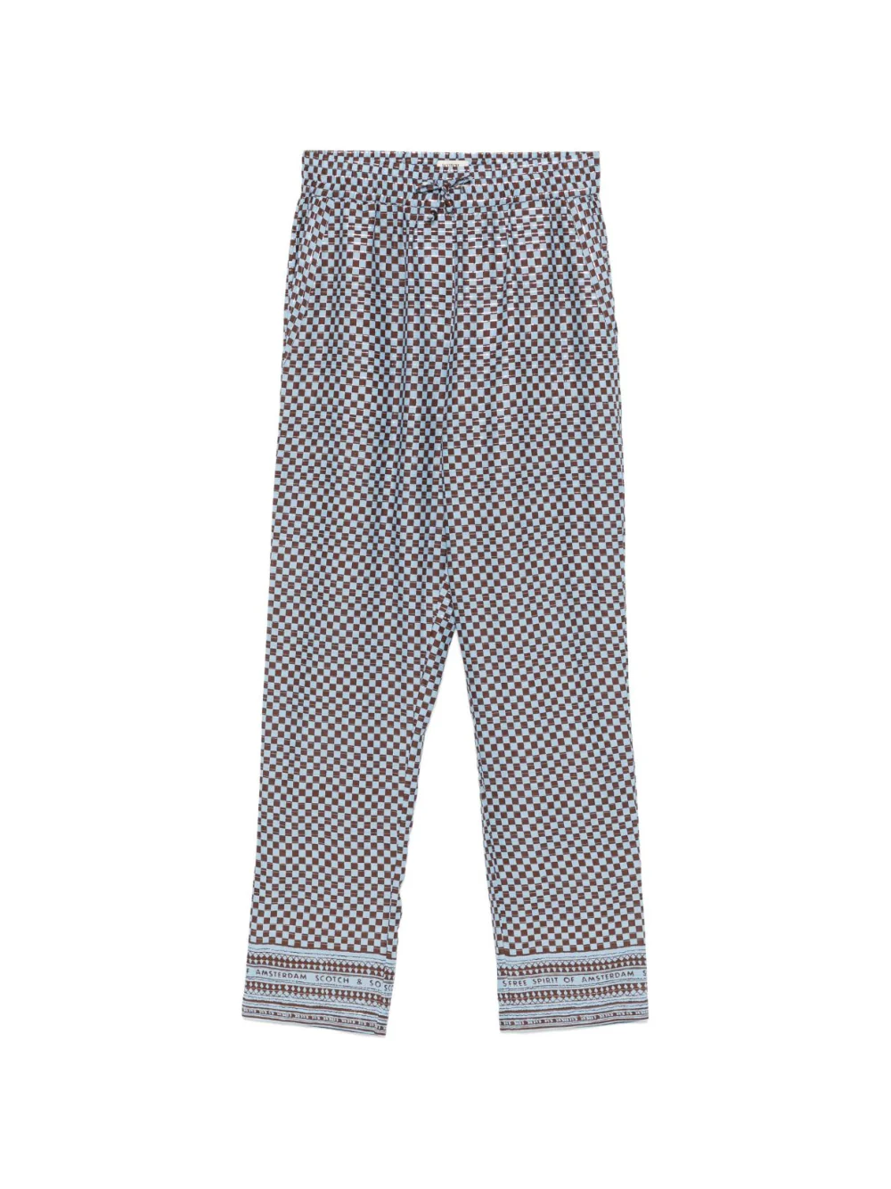 Pantaloni per donna Scotch & Soda blu con motivo a quadri