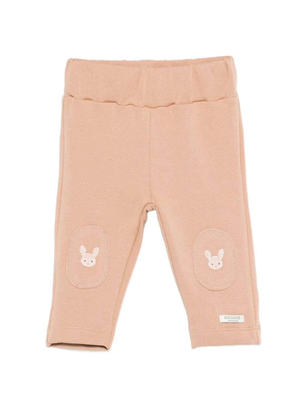 Pantaloni per neonata Donsje beige con toppa coniglio