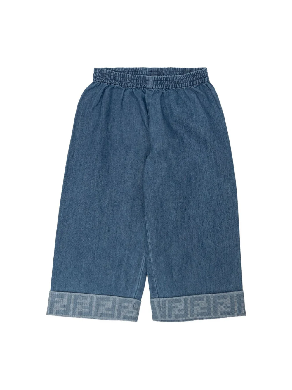 Pantaloni per neonata Fendi Kids in denim con elastico in vita