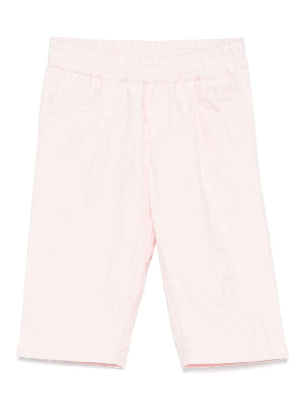 Pantaloni per neonata Fendi Kids rosa con elastico in vita