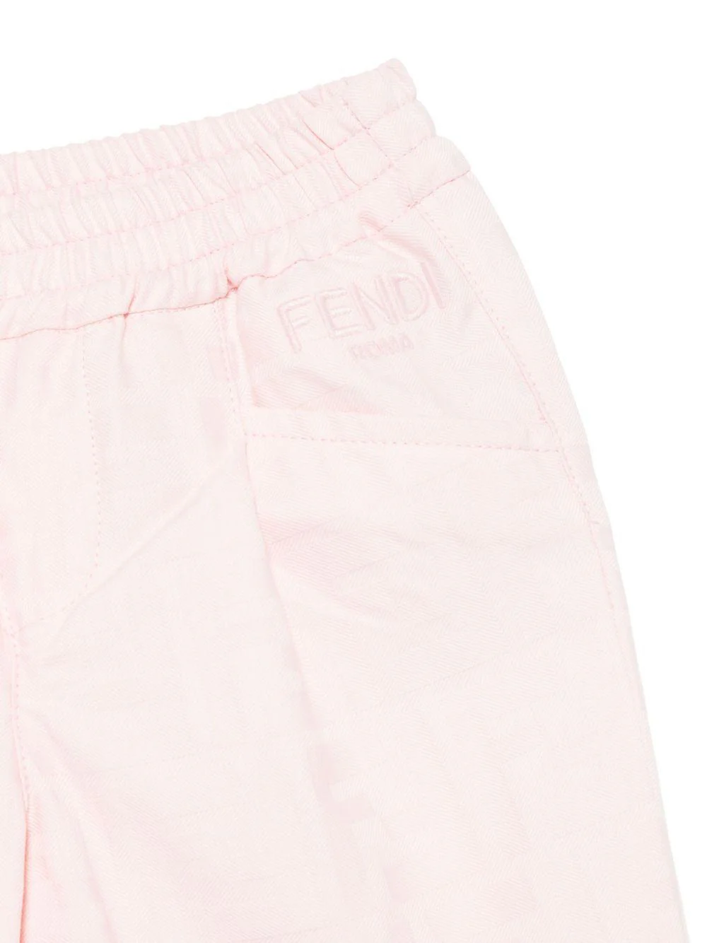 Pantaloni per neonata Fendi Kids rosa con elastico in vita - Image 2