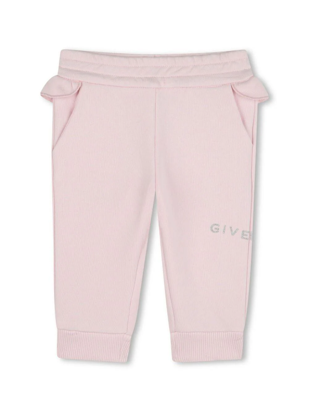 Pantaloni per neonata Givenchy Kids rosa sportivi con ruches