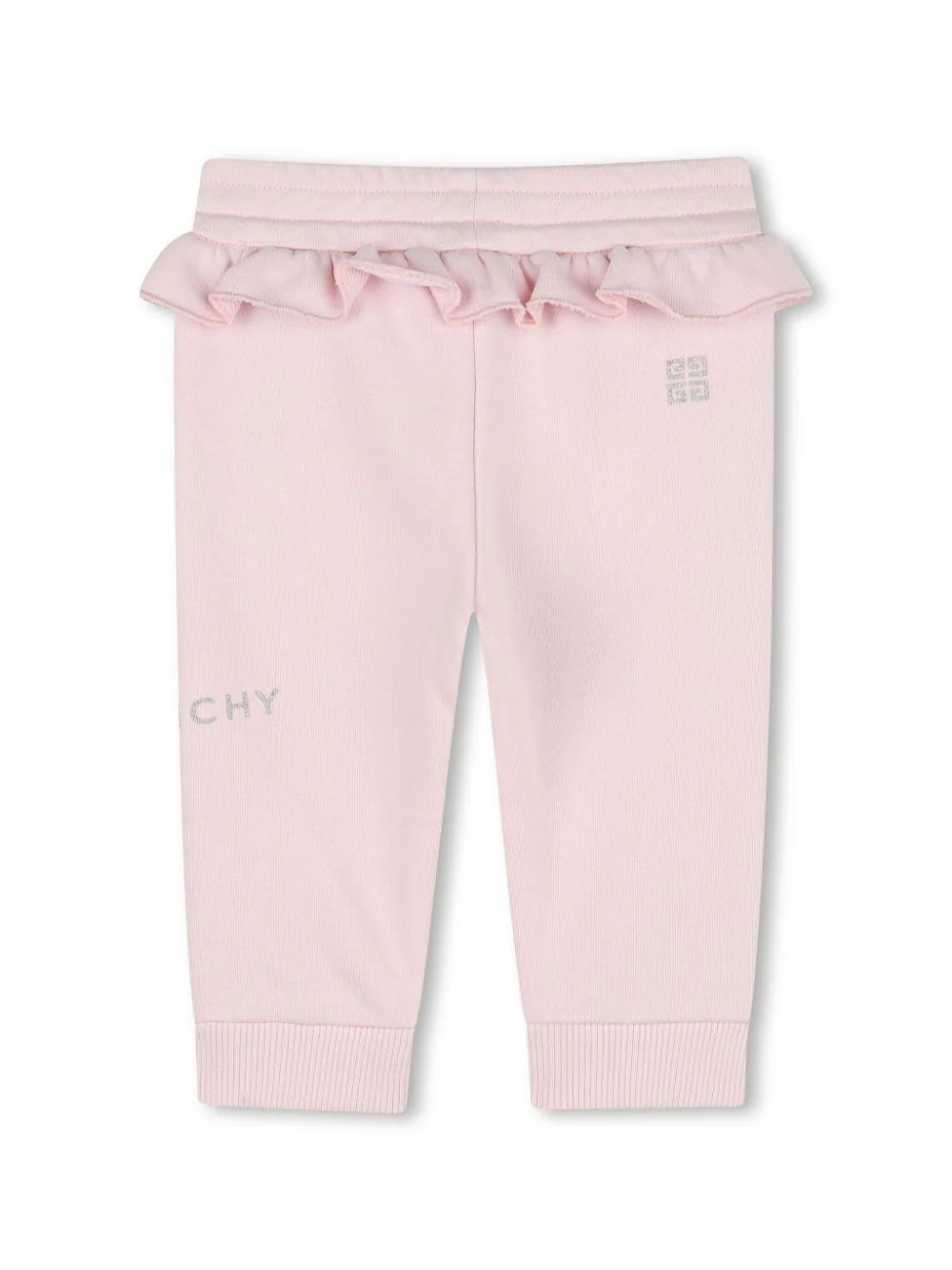 Pantaloni per neonata Givenchy Kids rosa sportivi con ruches - Image 2