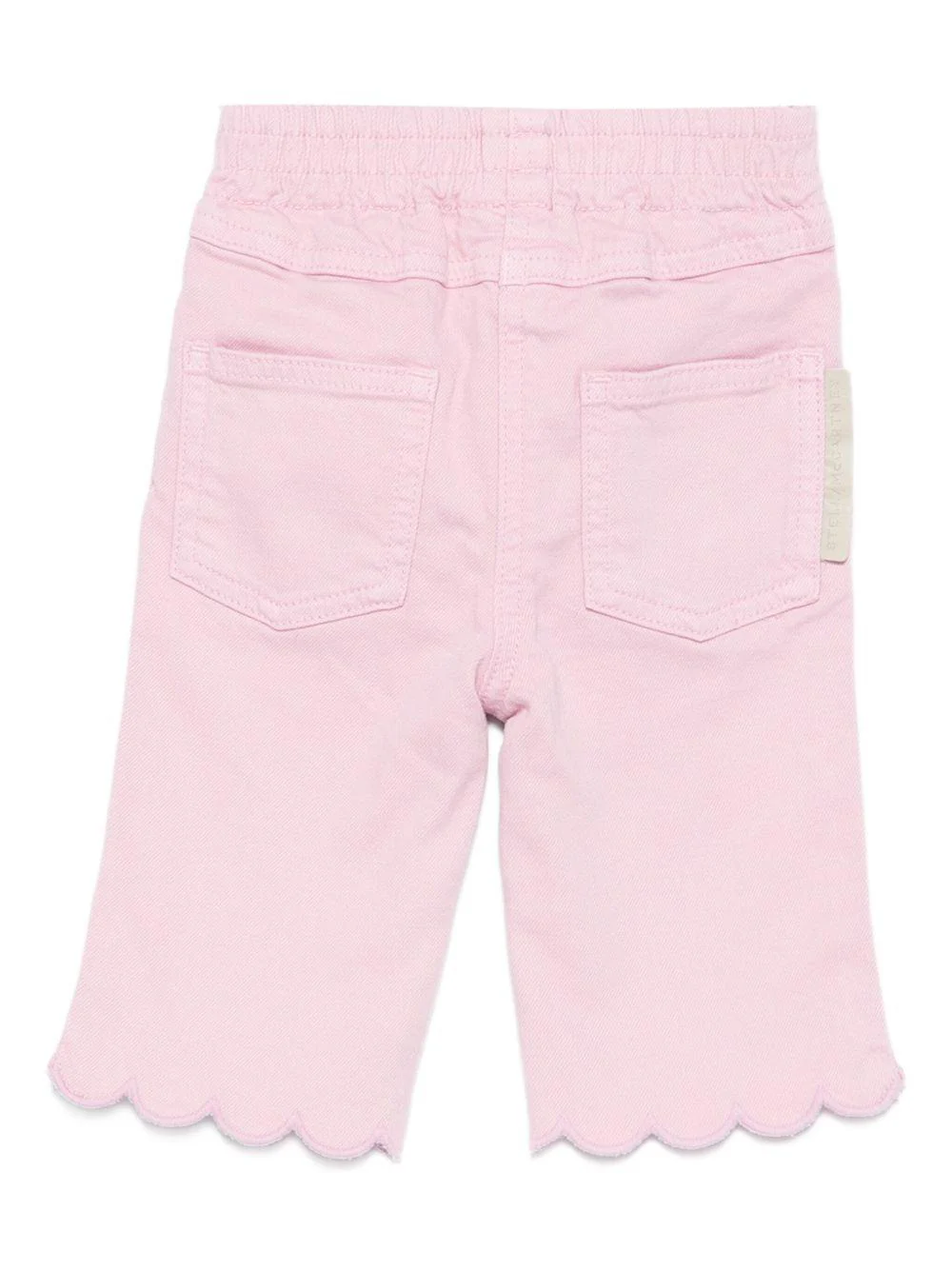 Pantaloni per neonata Stella McCartney Kids rosa con orlo smerlato - Image 3