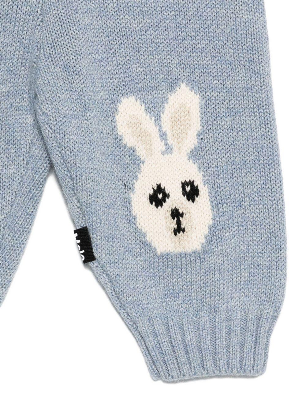 Pantaloni per neonati Molo azzurri con motivo cane e coniglio - Image 2