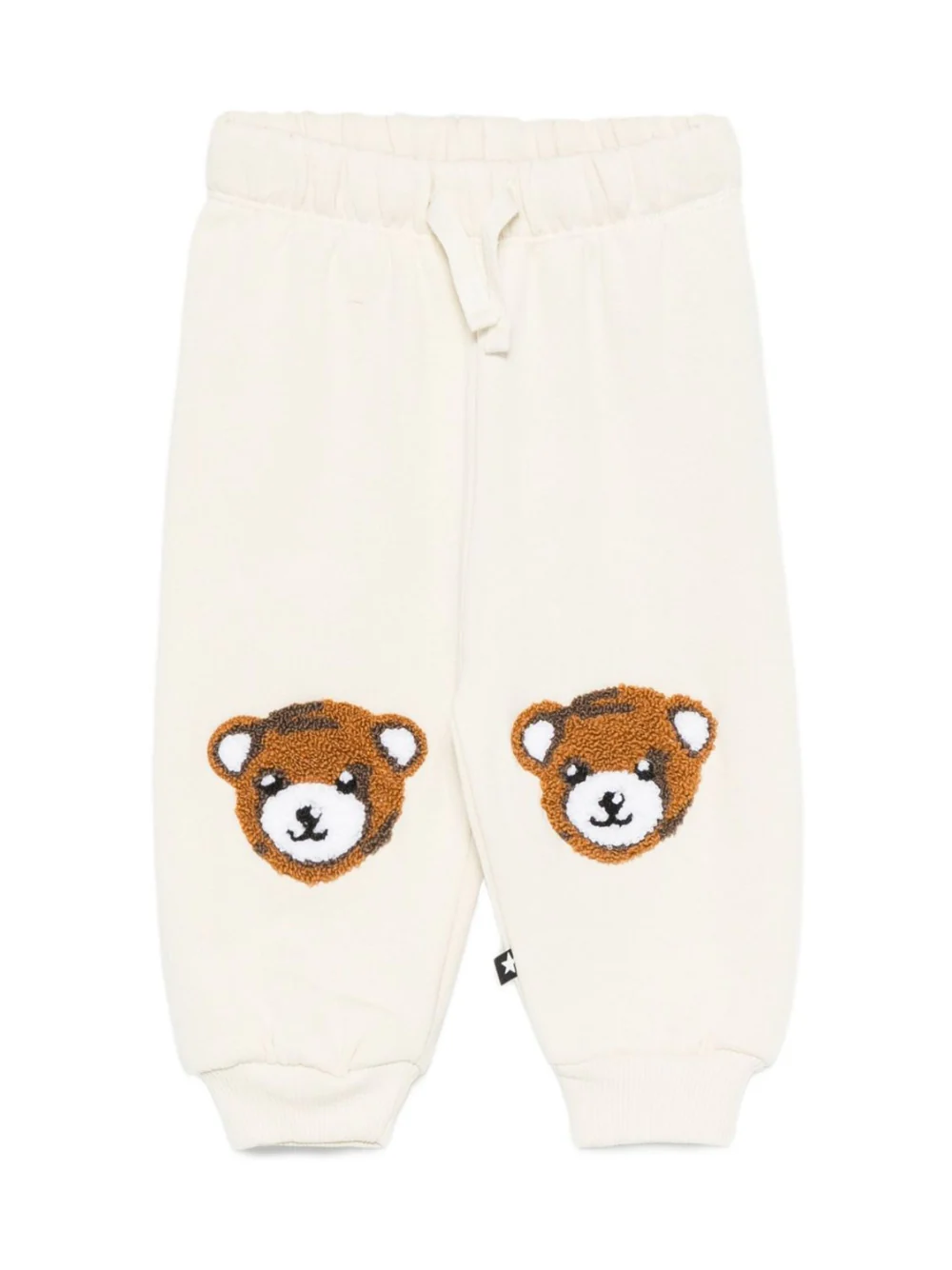 Pantaloni per neonati Molo bianco con ricamo orsetto