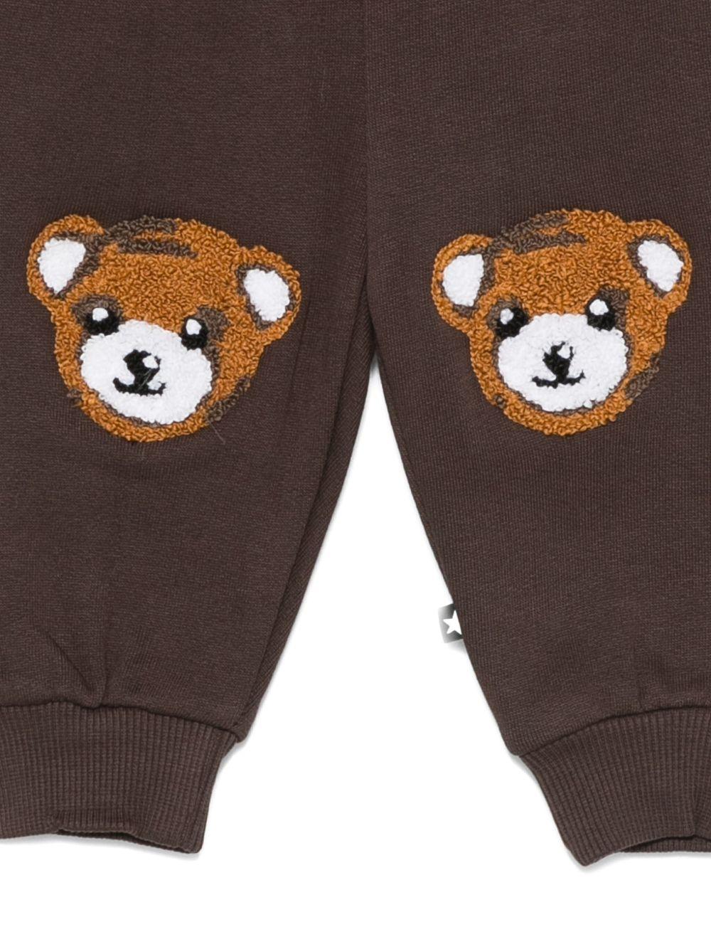 Pantaloni per neonati Molo marroni con ricamo orsetto - Image 2