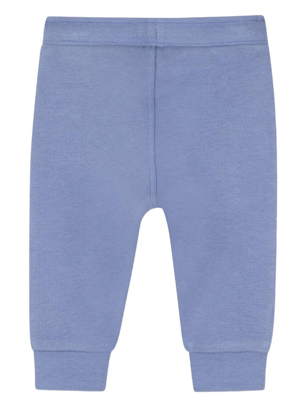 Pantaloni per neonato Boss Kids blu con couilisse e logo - Image 2