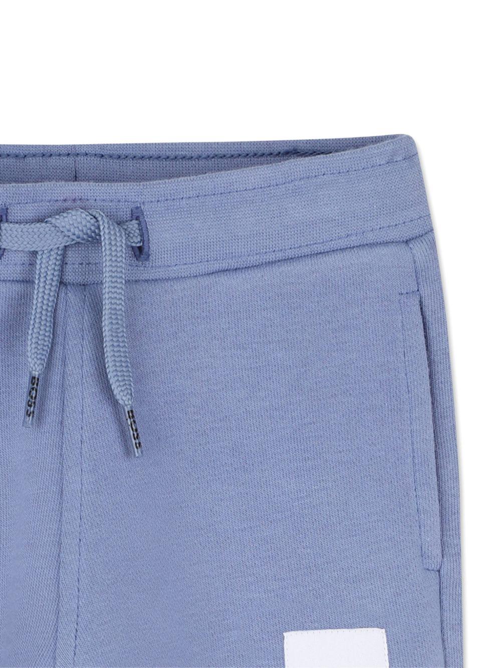 Pantaloni per neonato Boss Kids blu con couilisse e logo - Image 3