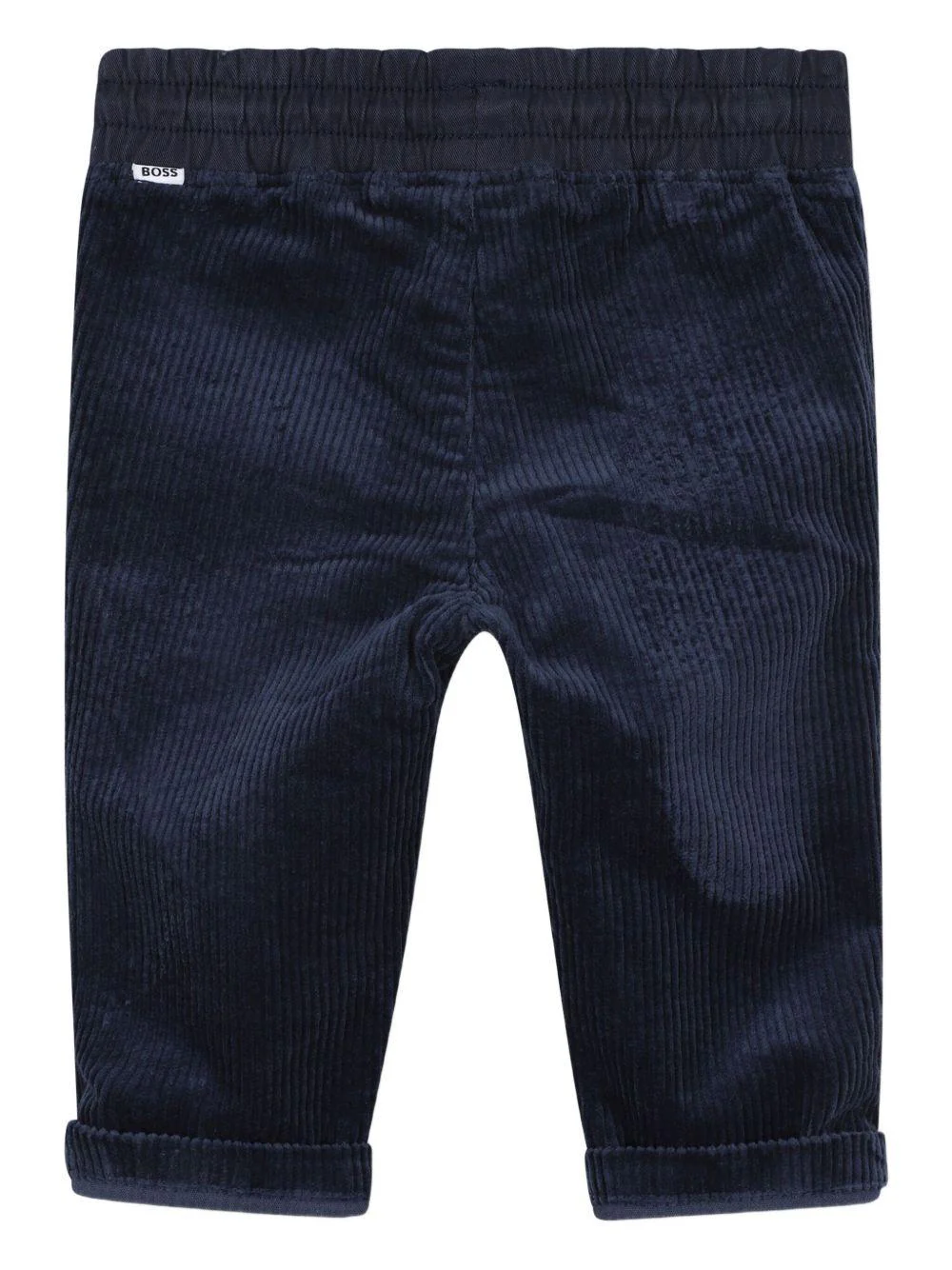 Pantaloni per neonato Boss Kidswear blu a coste con vita elasticizzata - Image 2