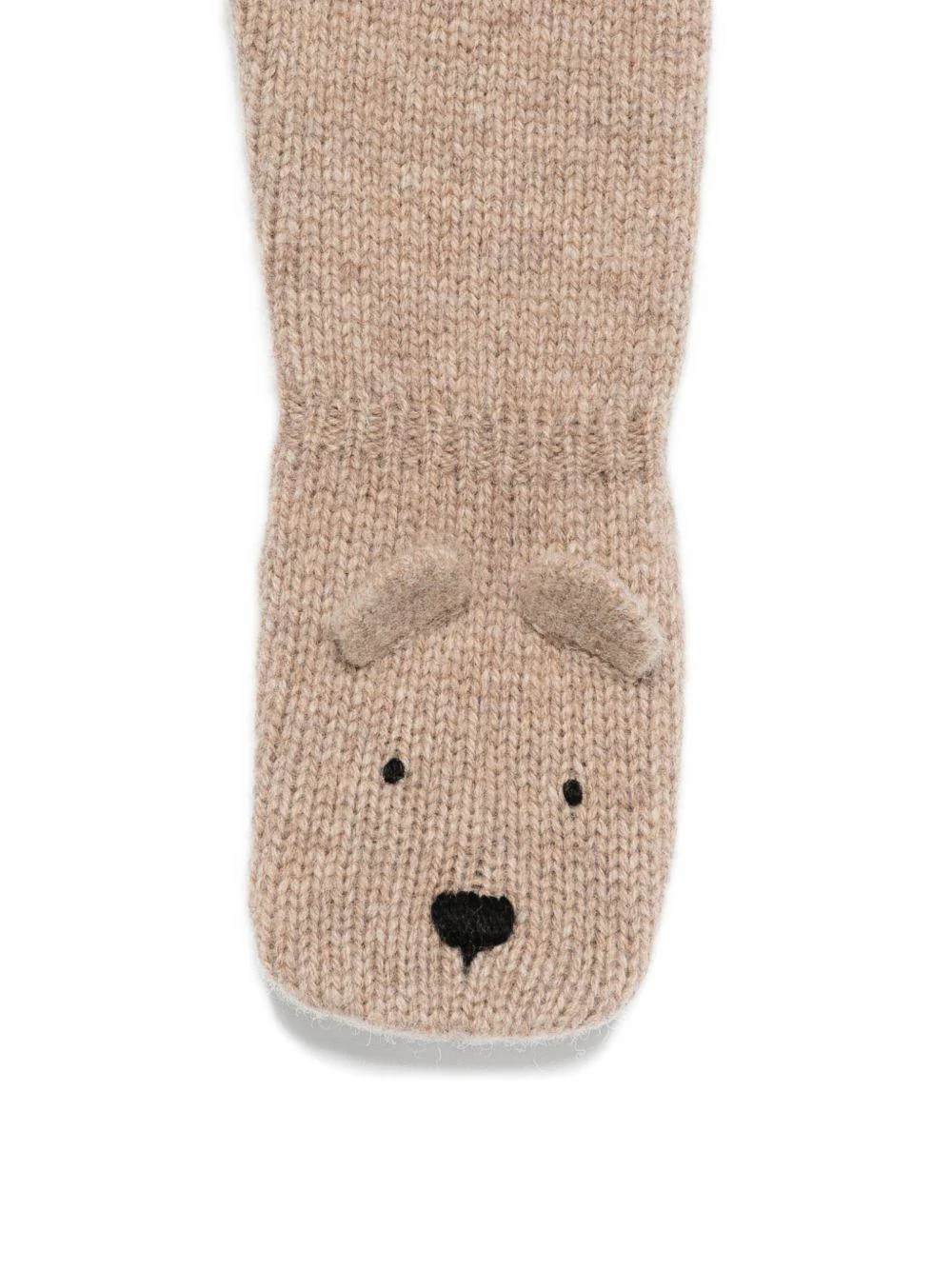 Pantaloni per neonato Donsje beige con applicazioni con facce d'orso - Image 2