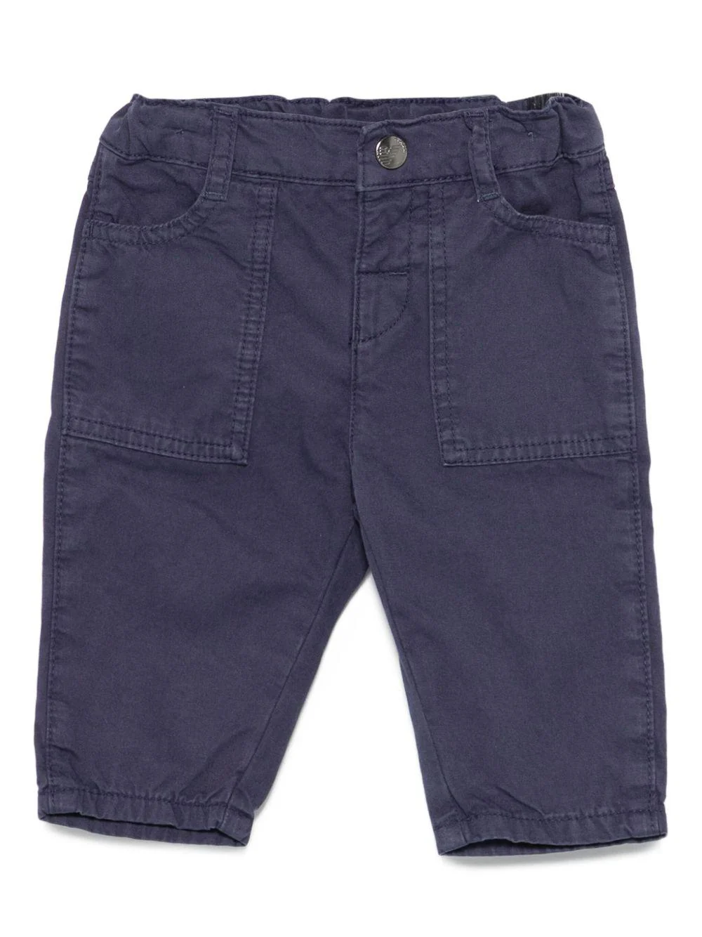 Pantaloni per neonato Emporio Armani Kids blu navy con tasche applicate
