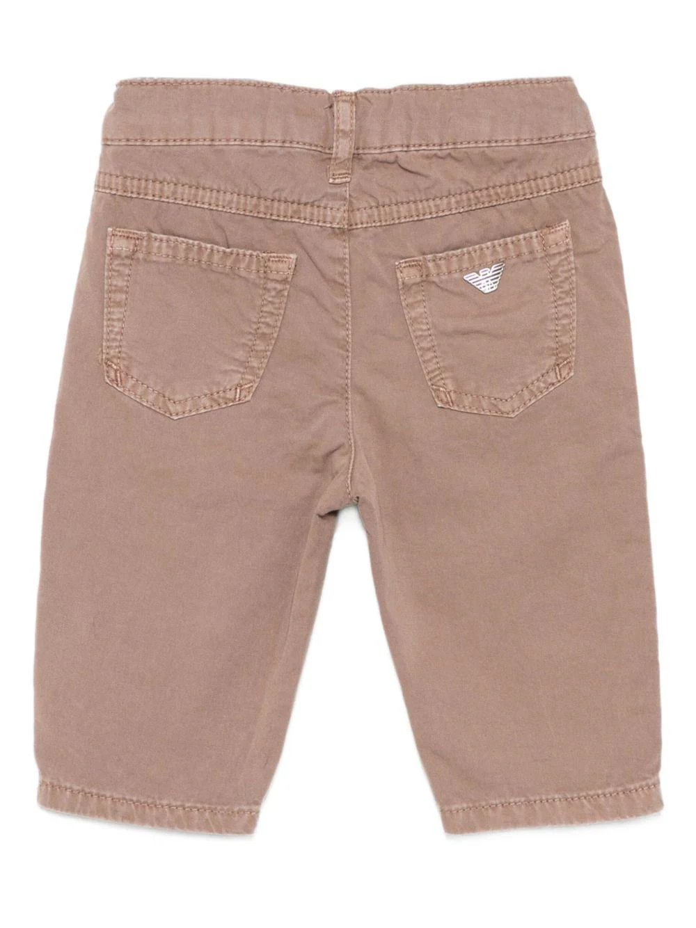 Pantaloni per neonato Emporio Armani Kids marroni con tasche applicate - Image 3