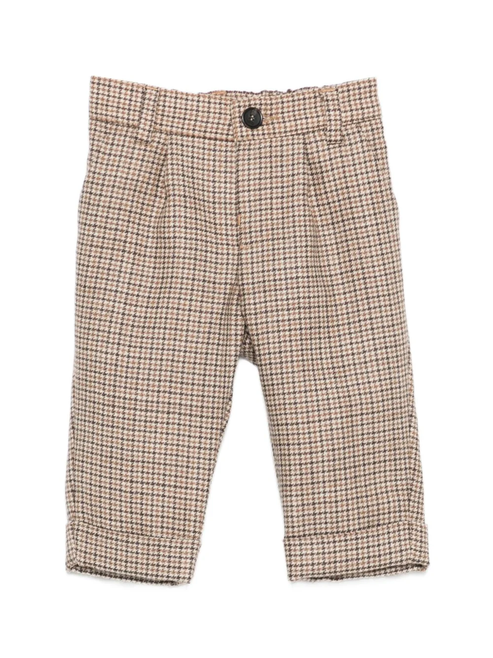 Pantaloni per neonato Fendi Kids beige con motivo a quadri