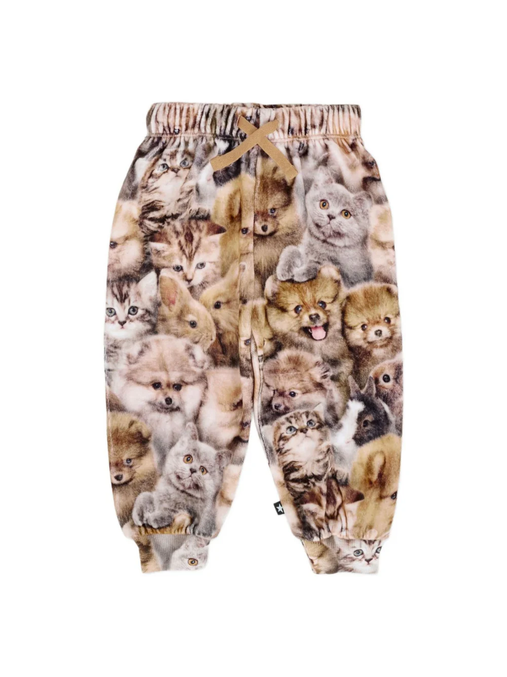Pantaloni per neonato Molo marrone con stampa con animali