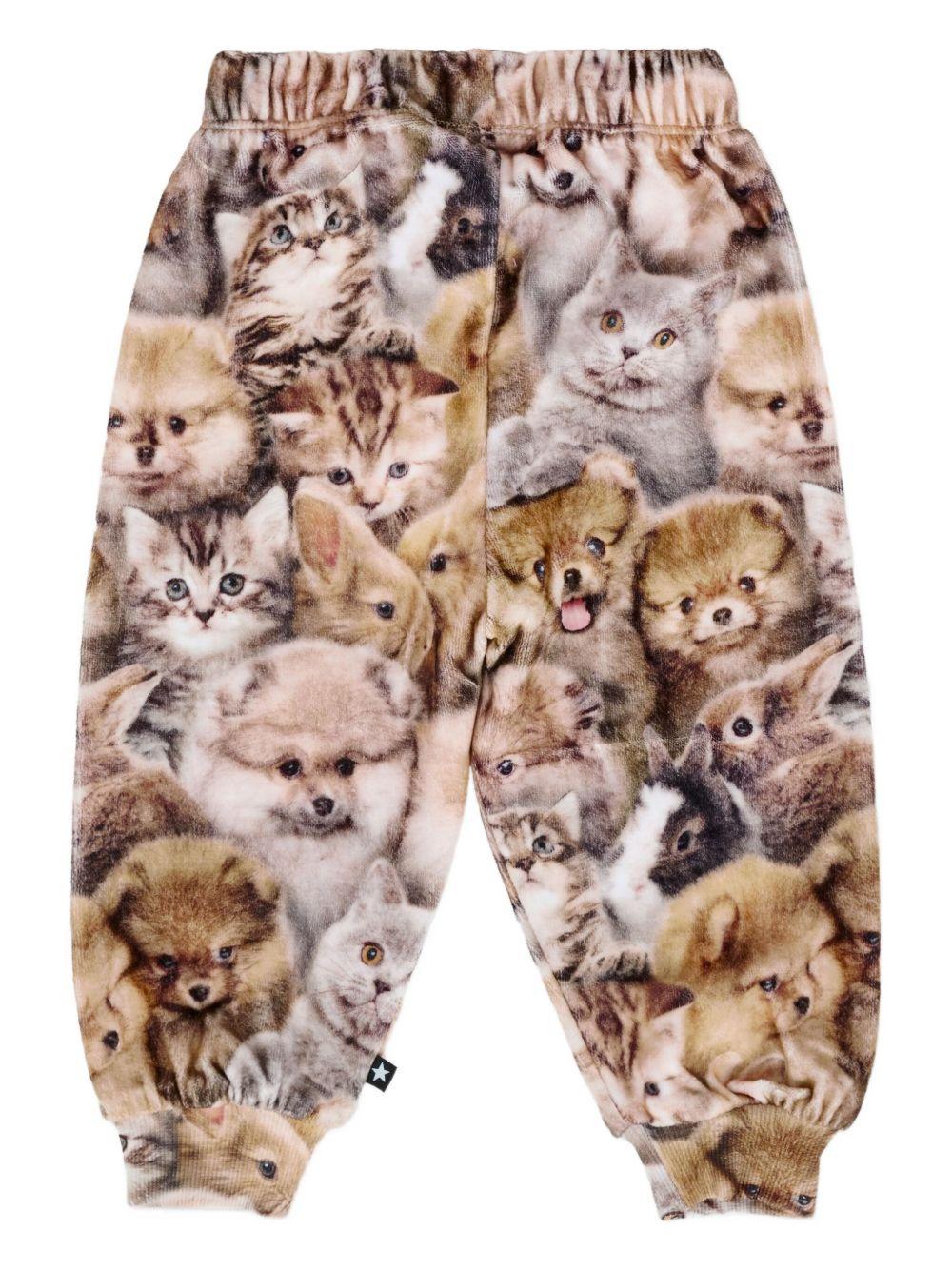 Pantaloni per neonato Molo marrone con stampa con animali - Image 3