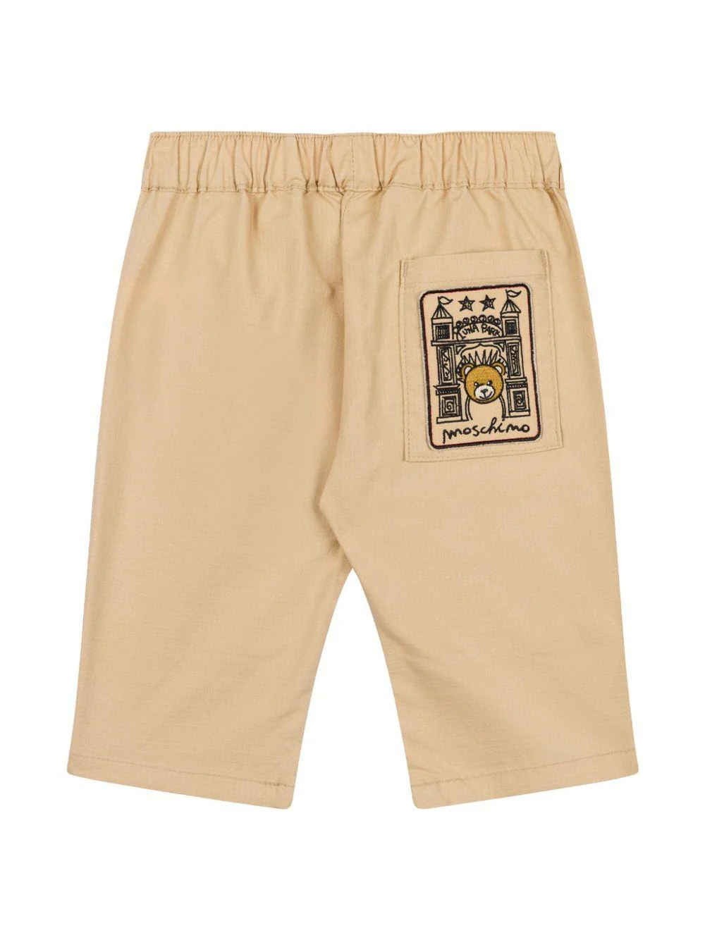 Pantaloni per neonato Moschino Kids marrone con applicazione logo - Image 3