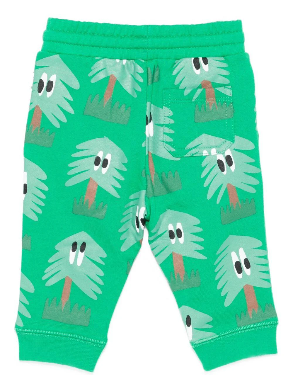 Pantaloni per neonato Stella McCartney Kids verde con coulisse e stampa - Image 2