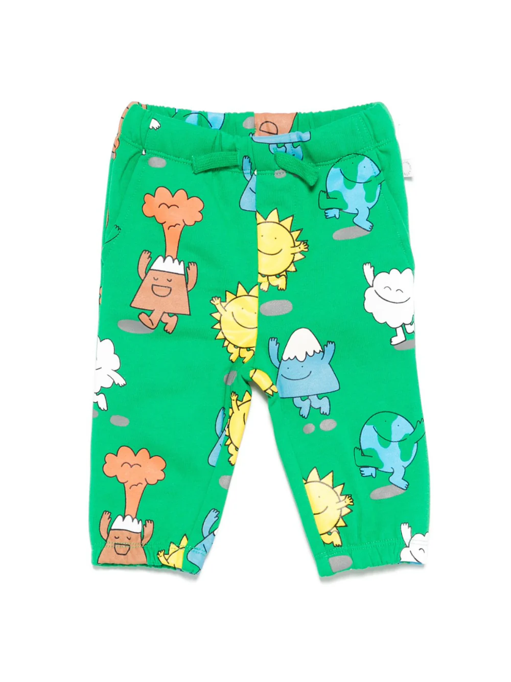 Pantaloni per neonato Stella McCartney Kids verde con stampa grafica