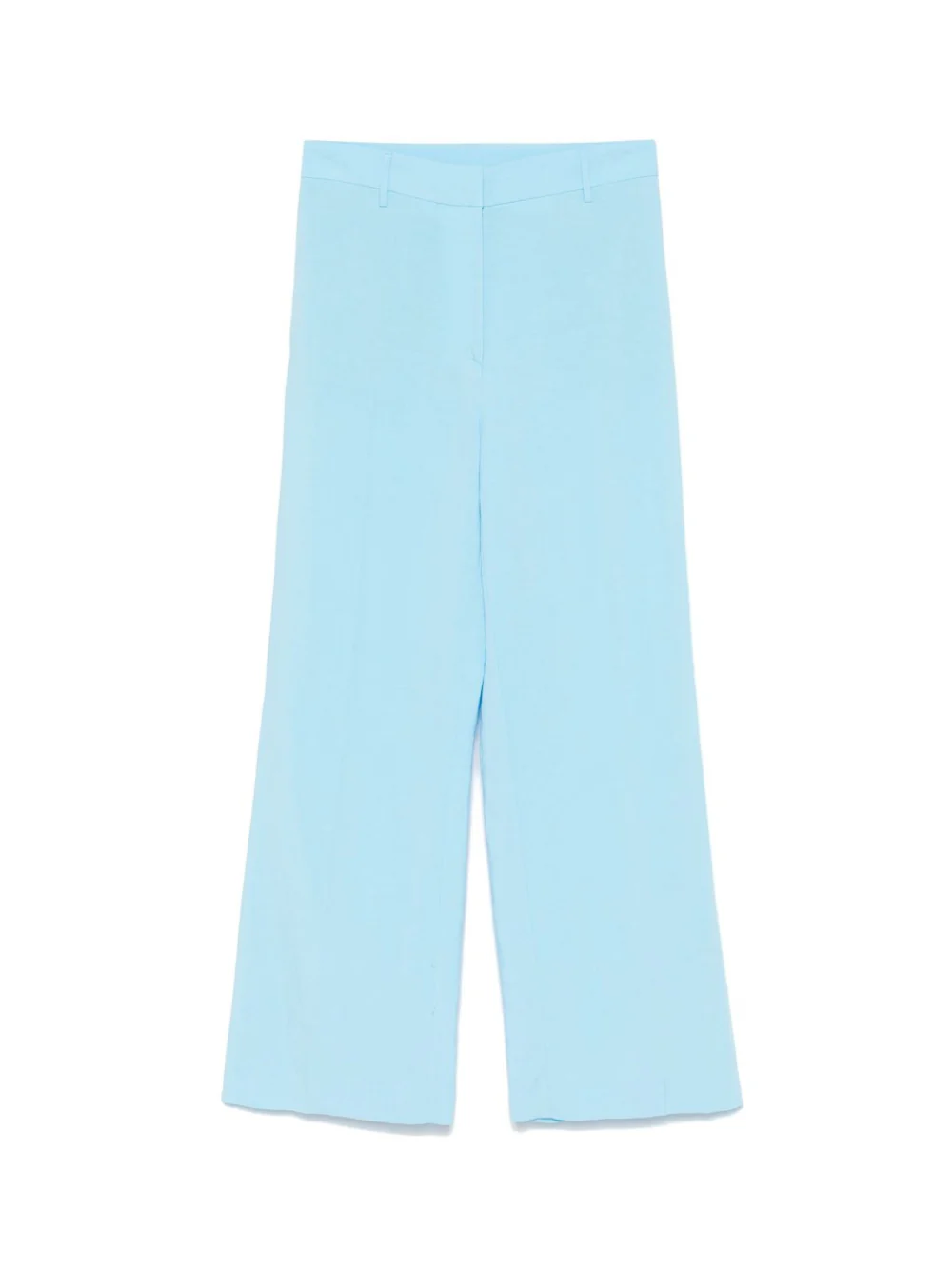 Pantaloni sartoriali per donna merci azzurro con chiusura con occhiello e zip