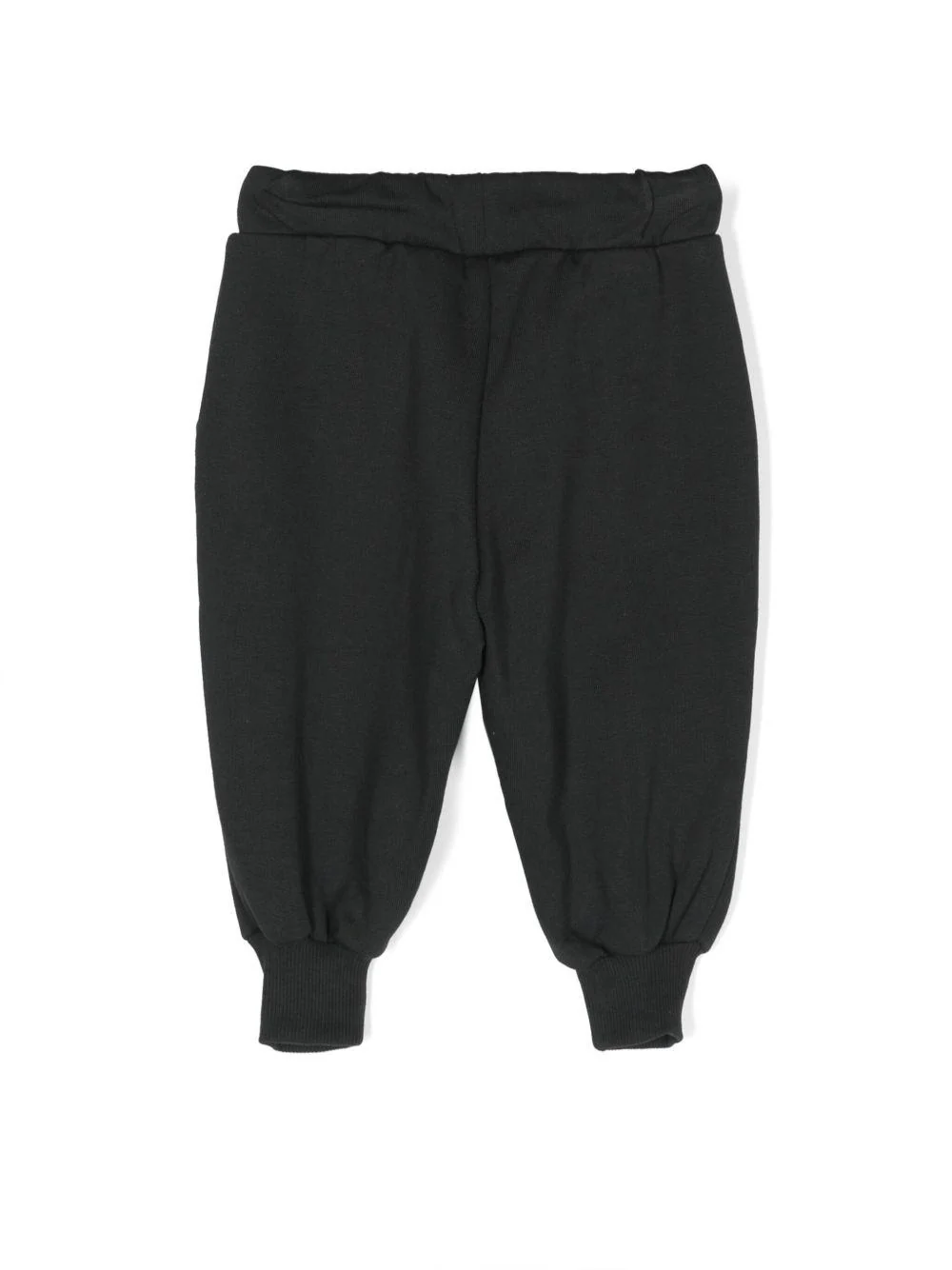 Pantaloni sportivi con applicazione logo per neonato Mini Rodini nero con calzini a coste - Image 2