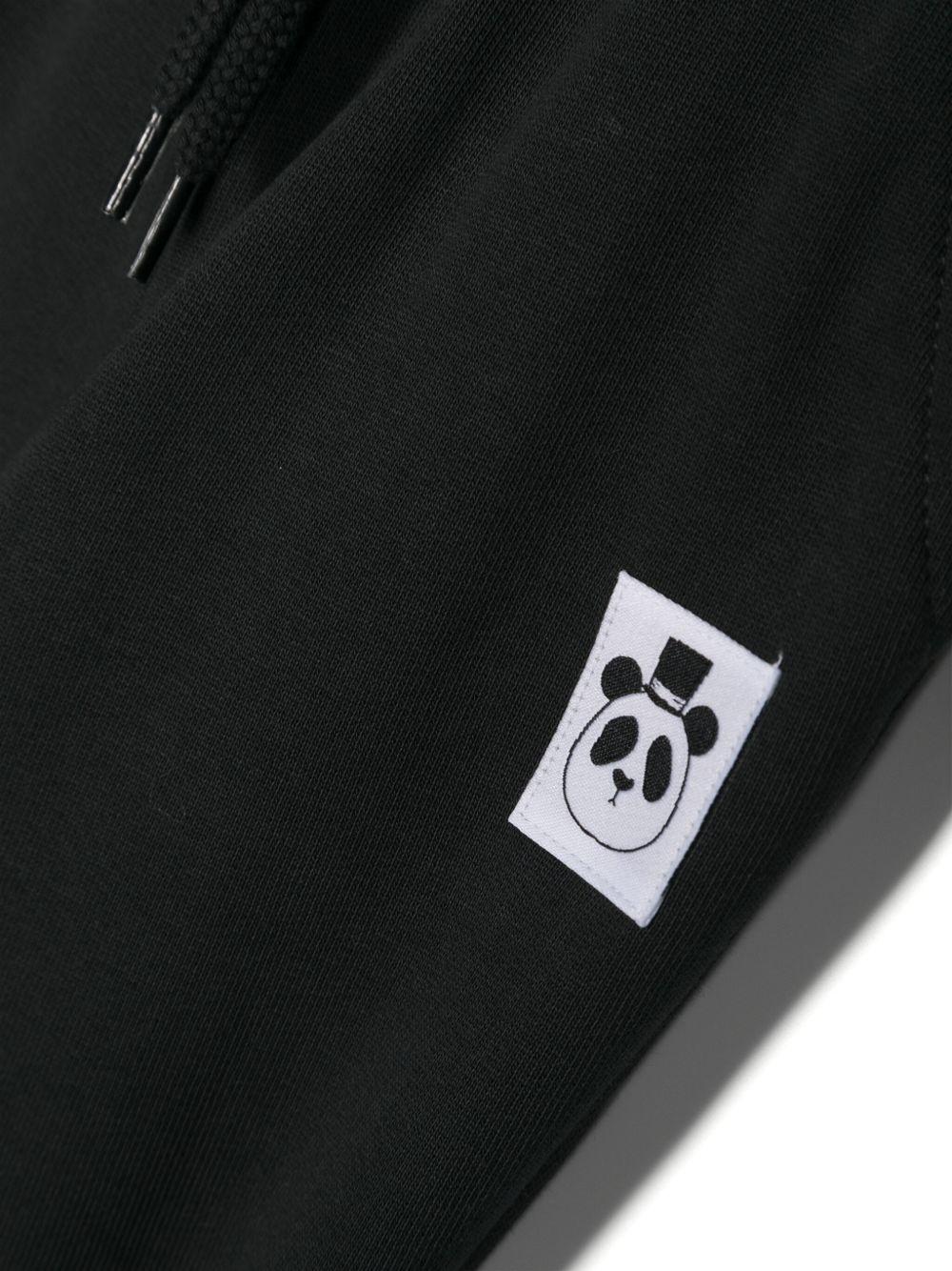 Pantaloni sportivi con applicazione logo per neonato Mini Rodini nero con calzini a coste - Image 3