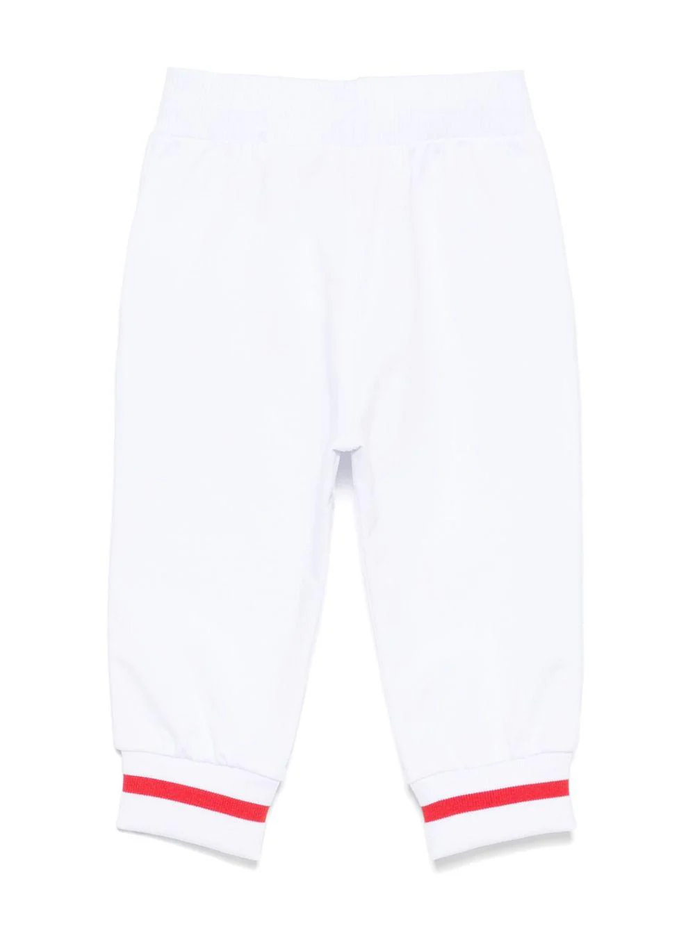 Pantaloni sportivi con fiocco per neonata Monnalisa bianco con orli a coste - Image 3