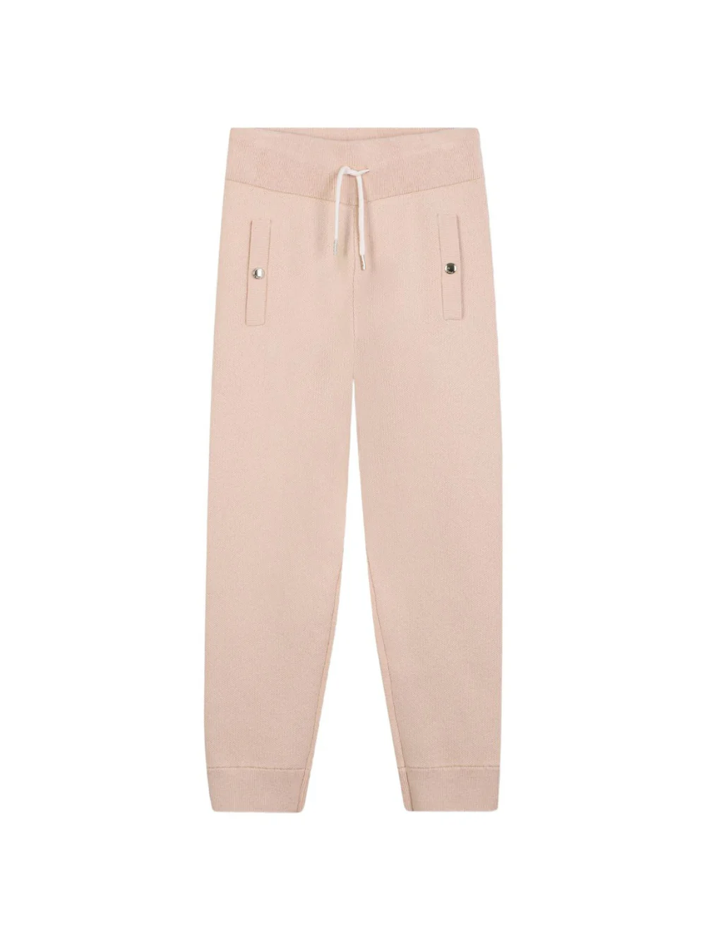 Pantaloni sportivi per bambina Chloé Kids beige con logo ricamato