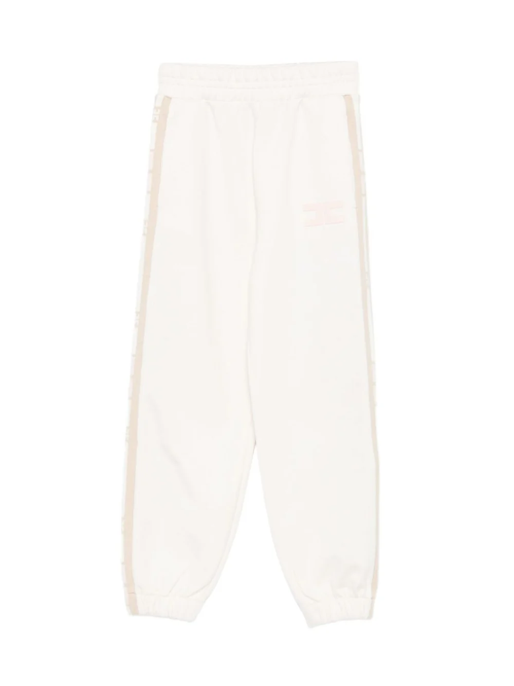 Pantaloni sportivi per bambina Elisabetta Franchi La Mia Bambina beige con righe laterali