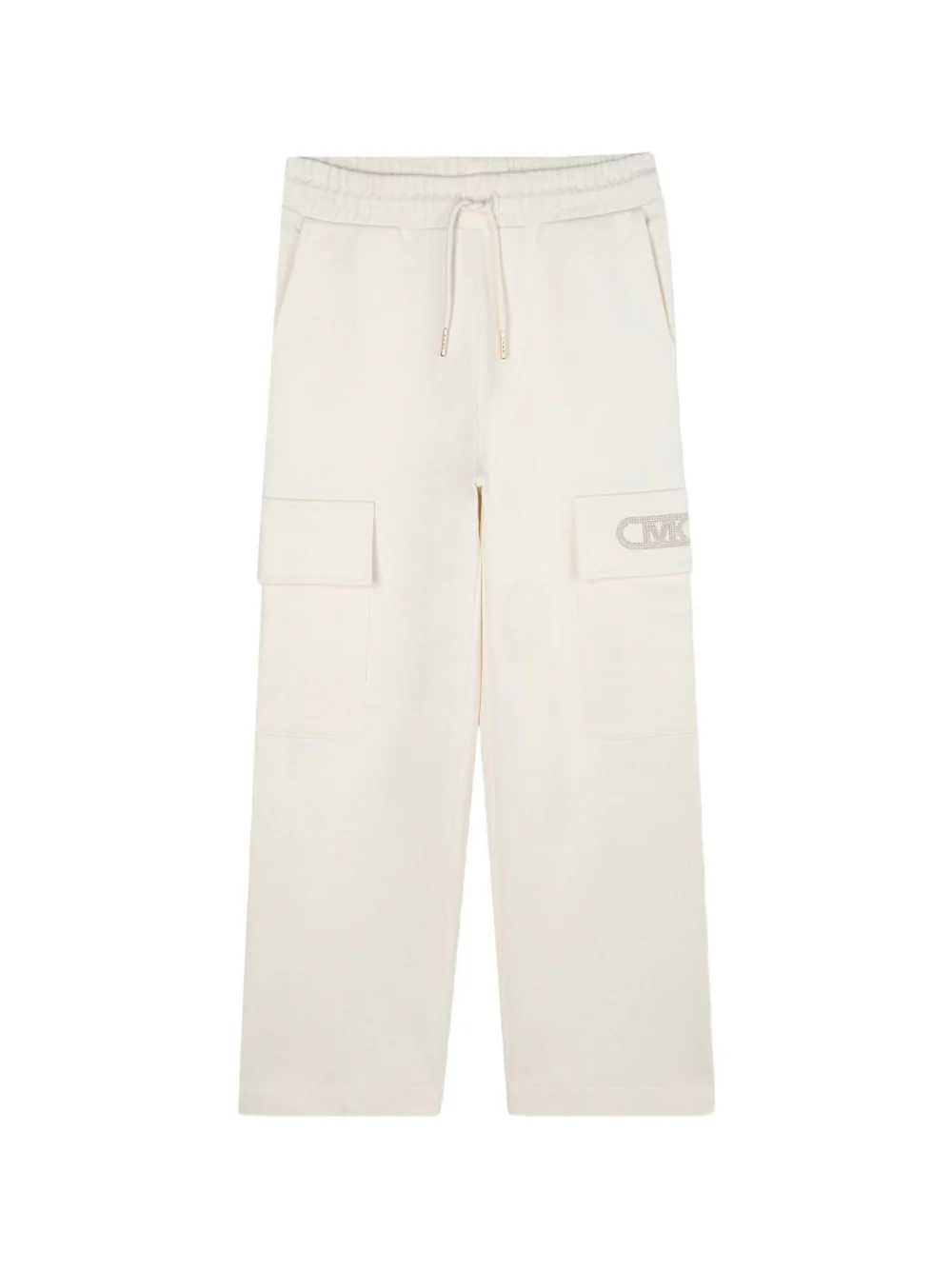Pantaloni sportivi per bambina Michael Kors Kids bianchi con tasche cargo